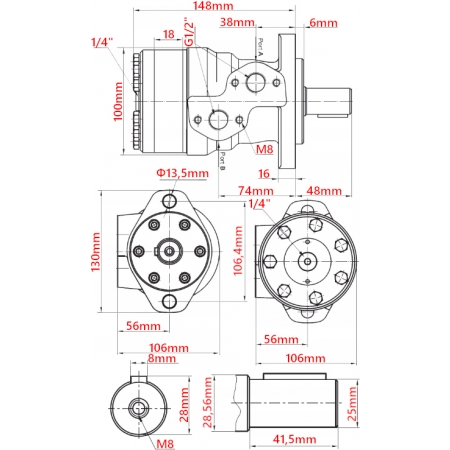 SILNIK HYDRAULICZNY BMR SMR OMP 100 cm3 ALSG2 GR2
